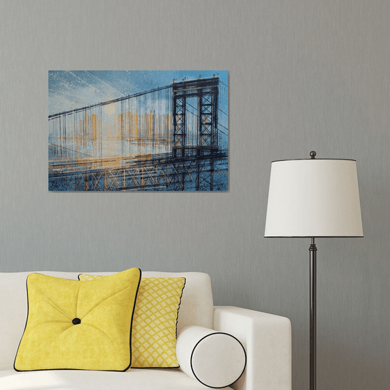 New York - The Manhattan Bridge At Sunset