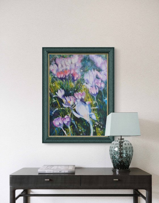 Crocus field Floral Abstract