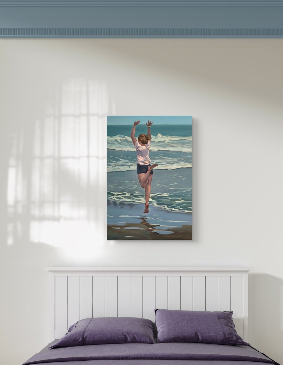 Photorealistic Oil Painting , Sea.reach For The Sky By Guzel Min, 20 X 29, Artwork For Sale On Artfinder