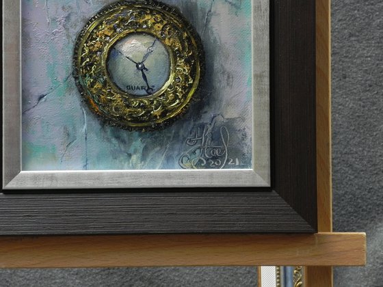 "Time is gold" Original painting Framed