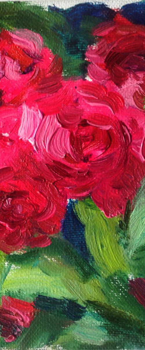 Roses over green. Spring Flowers by Nataliia Nosyk