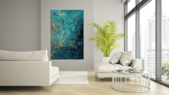 Star dust - XL  blue abstract painting