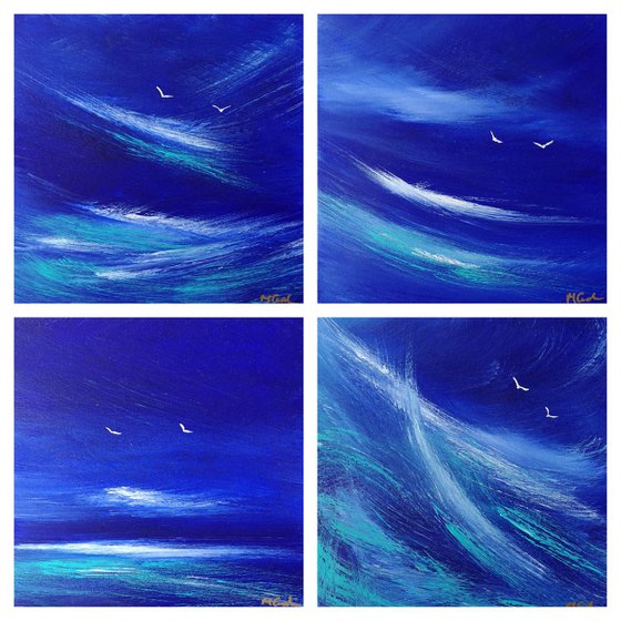 Seascape Blue 4, coast, seascape, blue, small, gorgeous