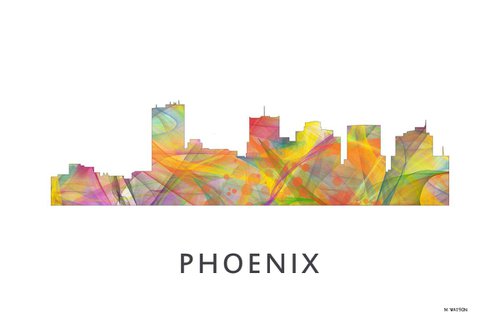 Phoenix Arizona Skyline WB1 by Marlene Watson