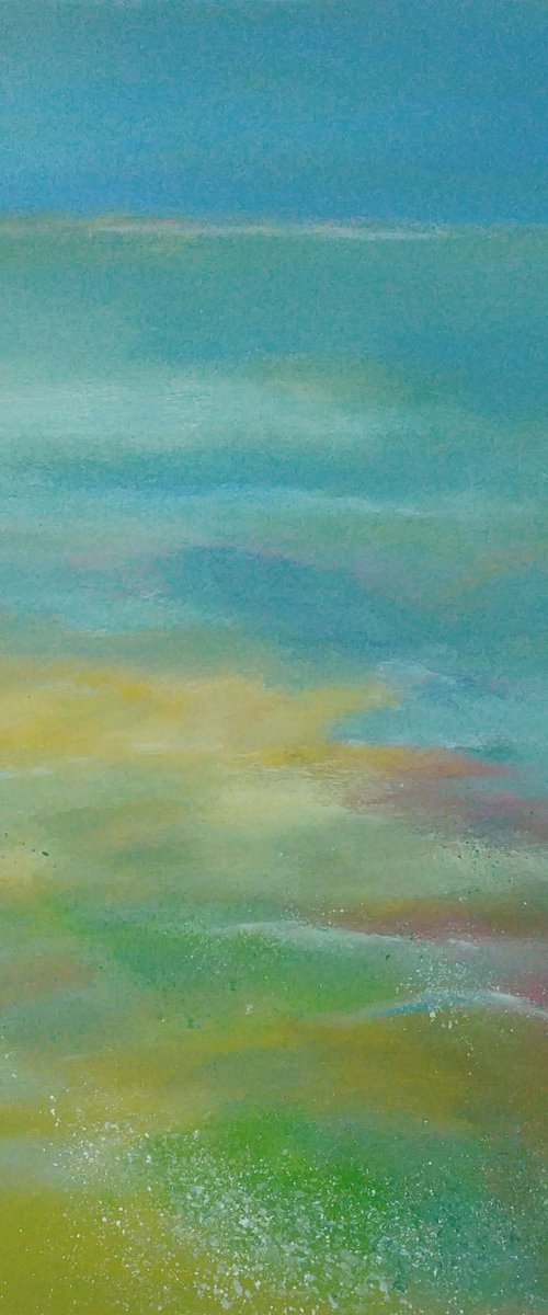 The sea touching the beach (July) by Nelly van Nieuwenhuijzen