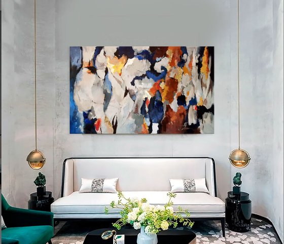 large-scale artwork, contemporary abstract painting on canvas