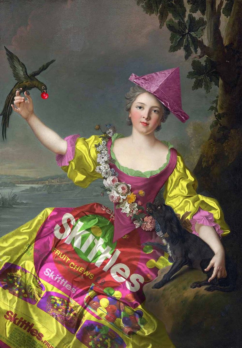 Surrealistic Portrait Giclee Print By Little Fish Design, 28 X 39", Skittles, Original Artwork