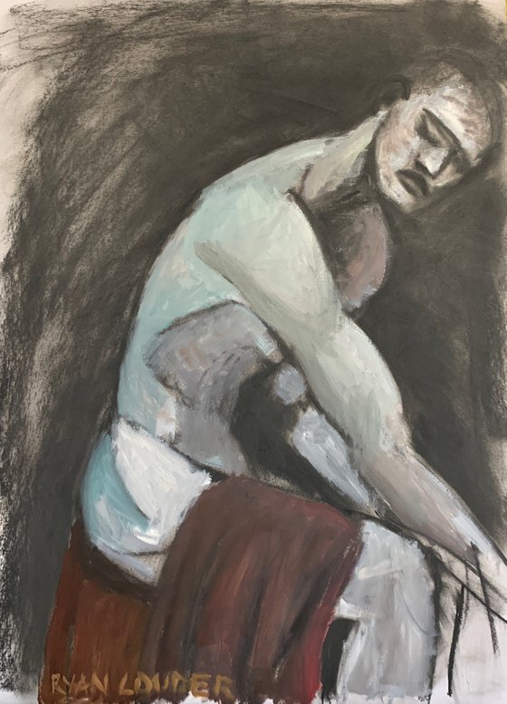Nude 1 - 16x23 Oil and Charcoal On Paper