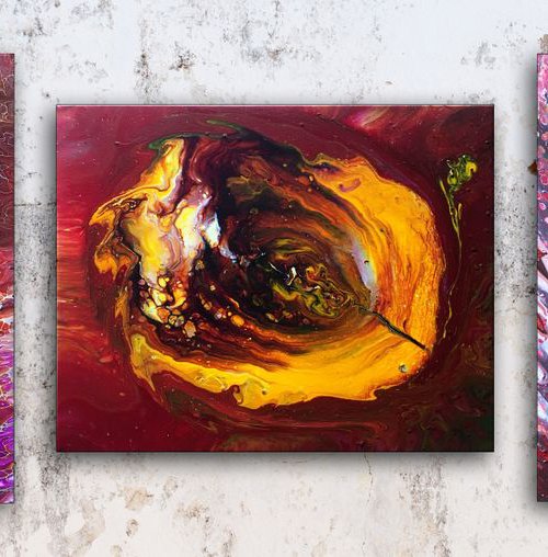 "Birth Of Consciousness Series" - FREE USA SHIPPING - Original Triptych, Abstract PMS Acrylic Paintings Series - 52" x 20" by Preston M. Smith (PMS)