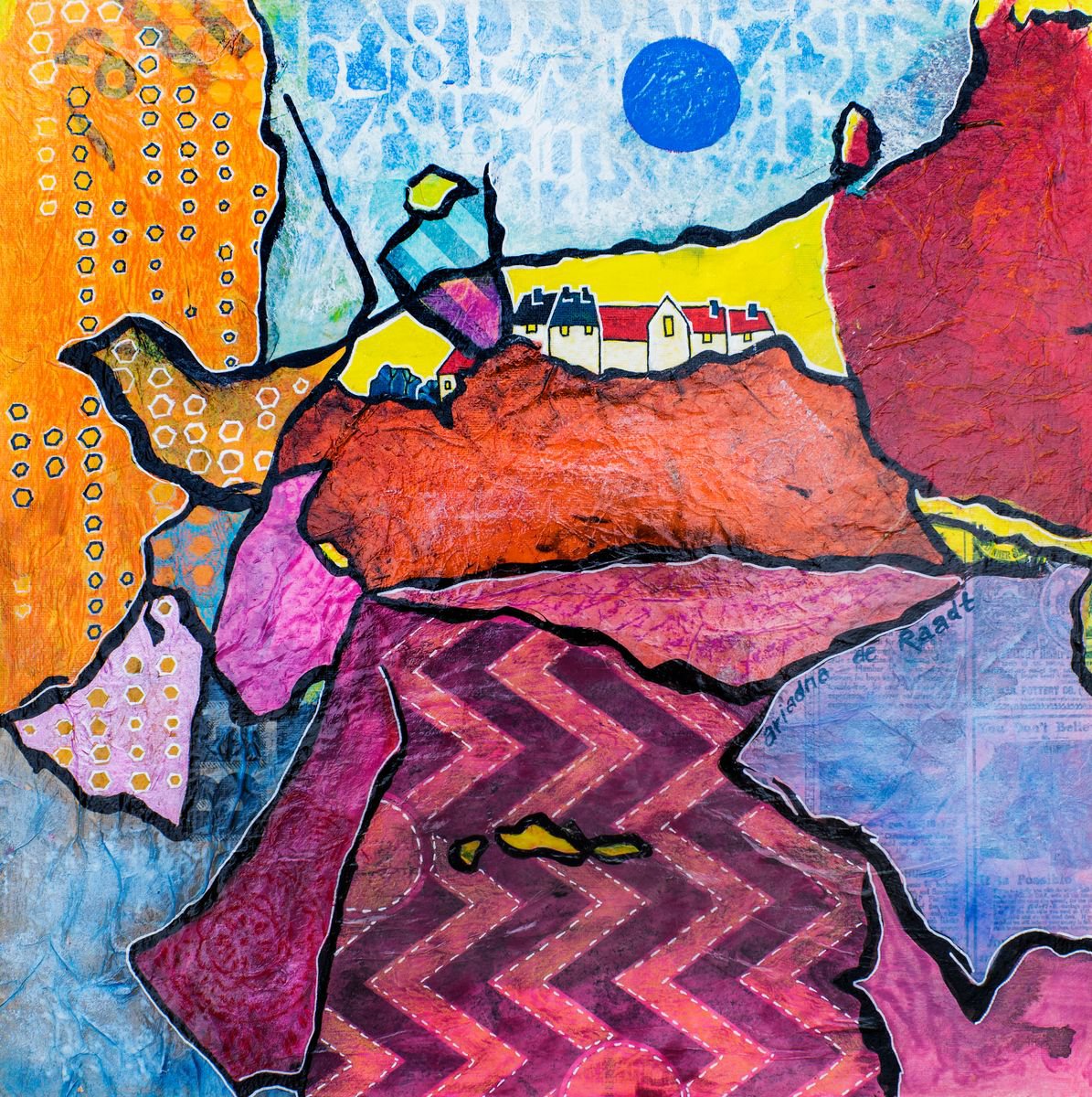 Landscape Painting By Ariadna De Raadt, 16 X 16, Art Land 8, Original Artwork