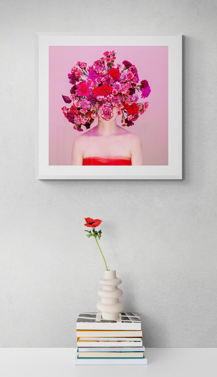 Surrealistic Botanical Photograph By Ziesook You, 24 X 24", Scent Of Austin 08102022P, Original Artwork