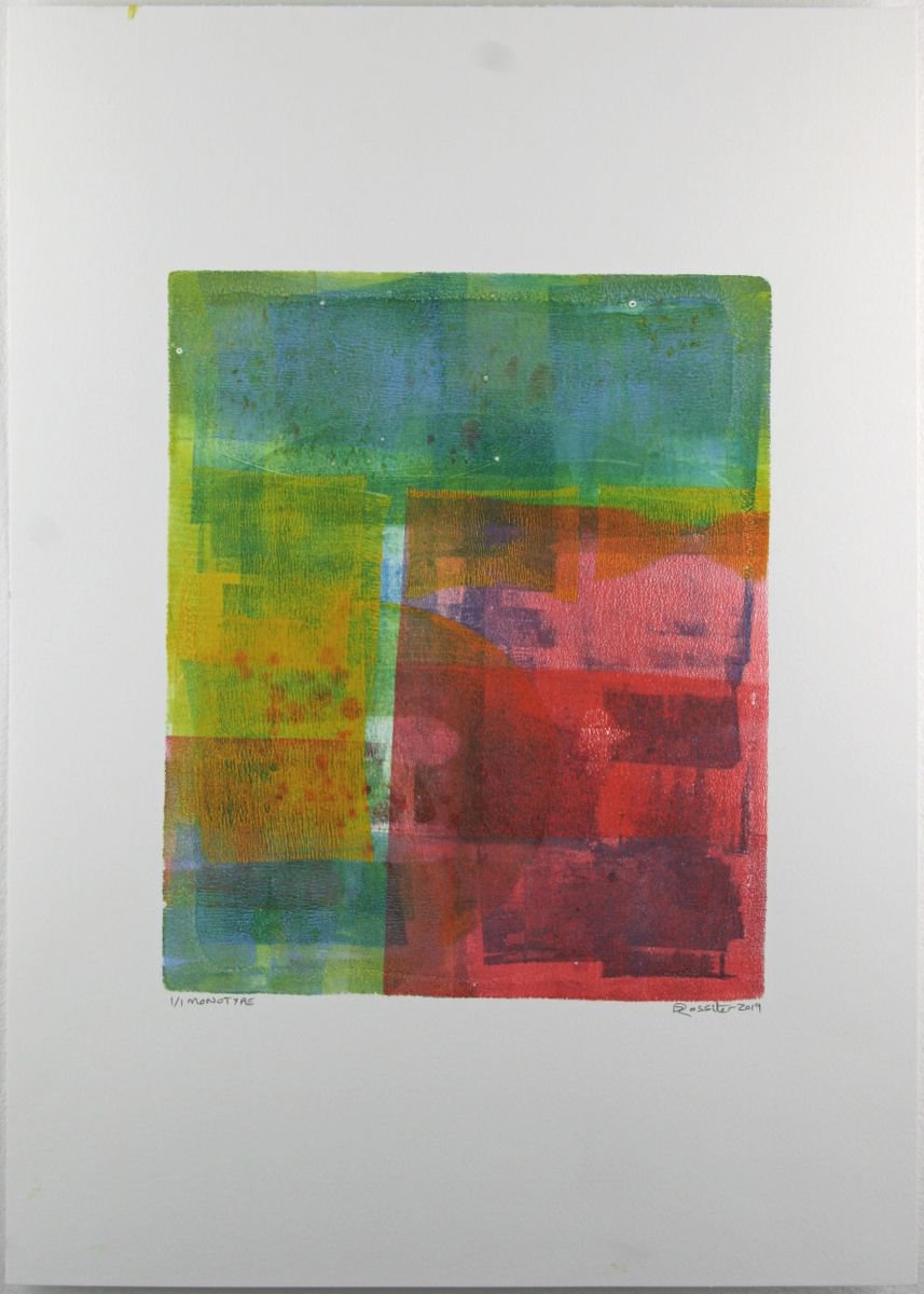 Red Road - Unframed A3 Original Signed Monotype by Dawn Rossiter