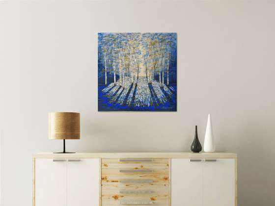 Gold and Blue Forest Light