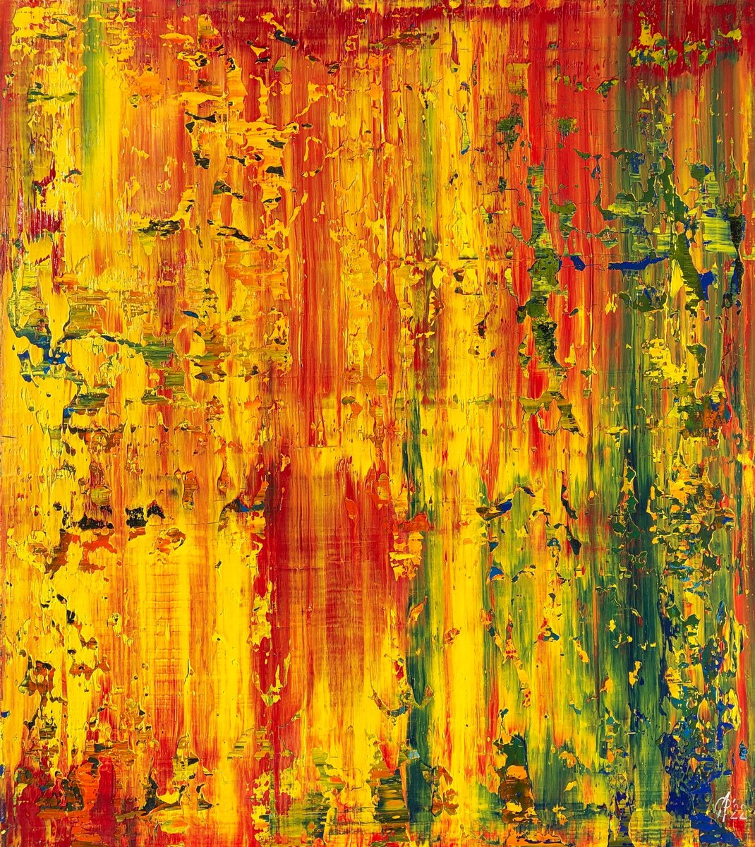 Abstract Oil Painting By Svitlana Andriichenko, 31 X 35", Response. A29, Original Artwork