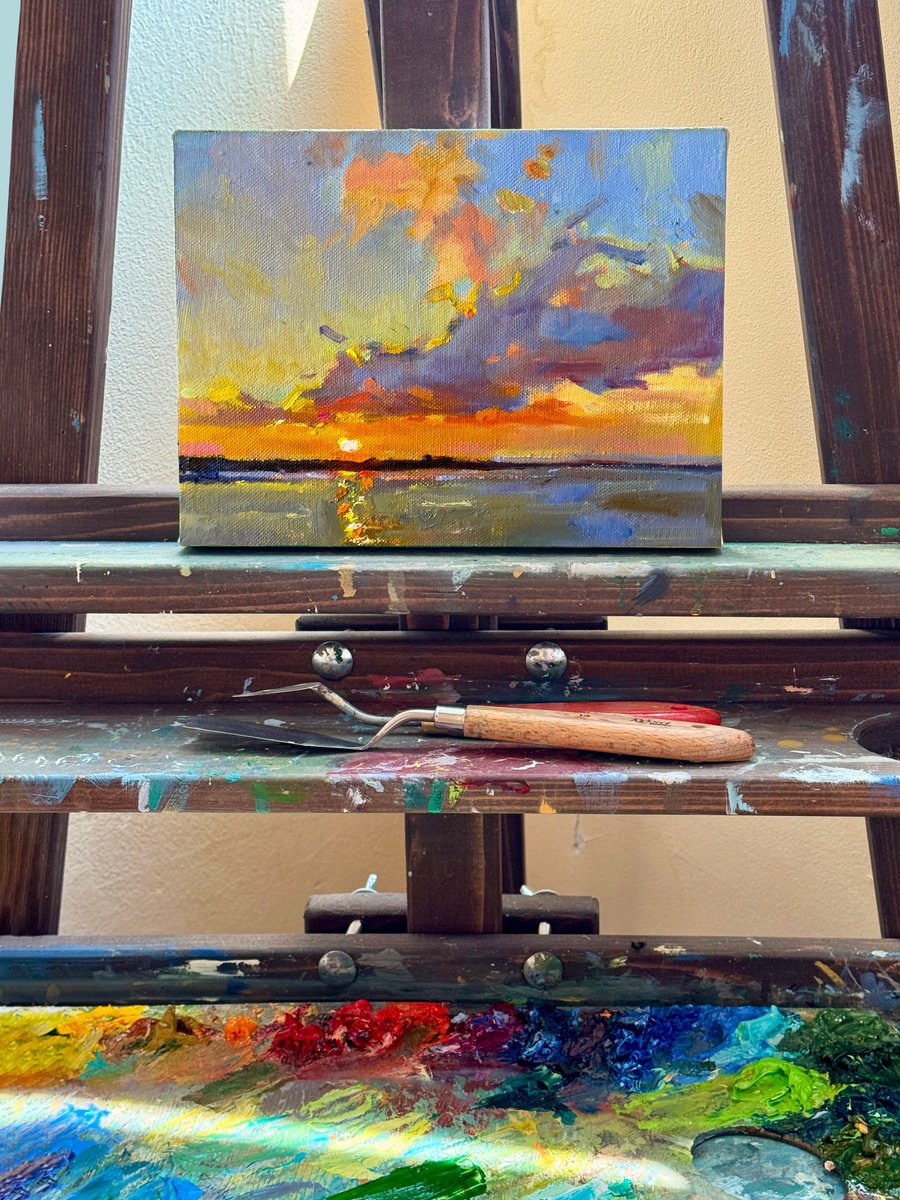 Impressionistic Landscape Oil Painting By Daria Zavadenko, 8 X 6, The Day Let Go, Original Artwork