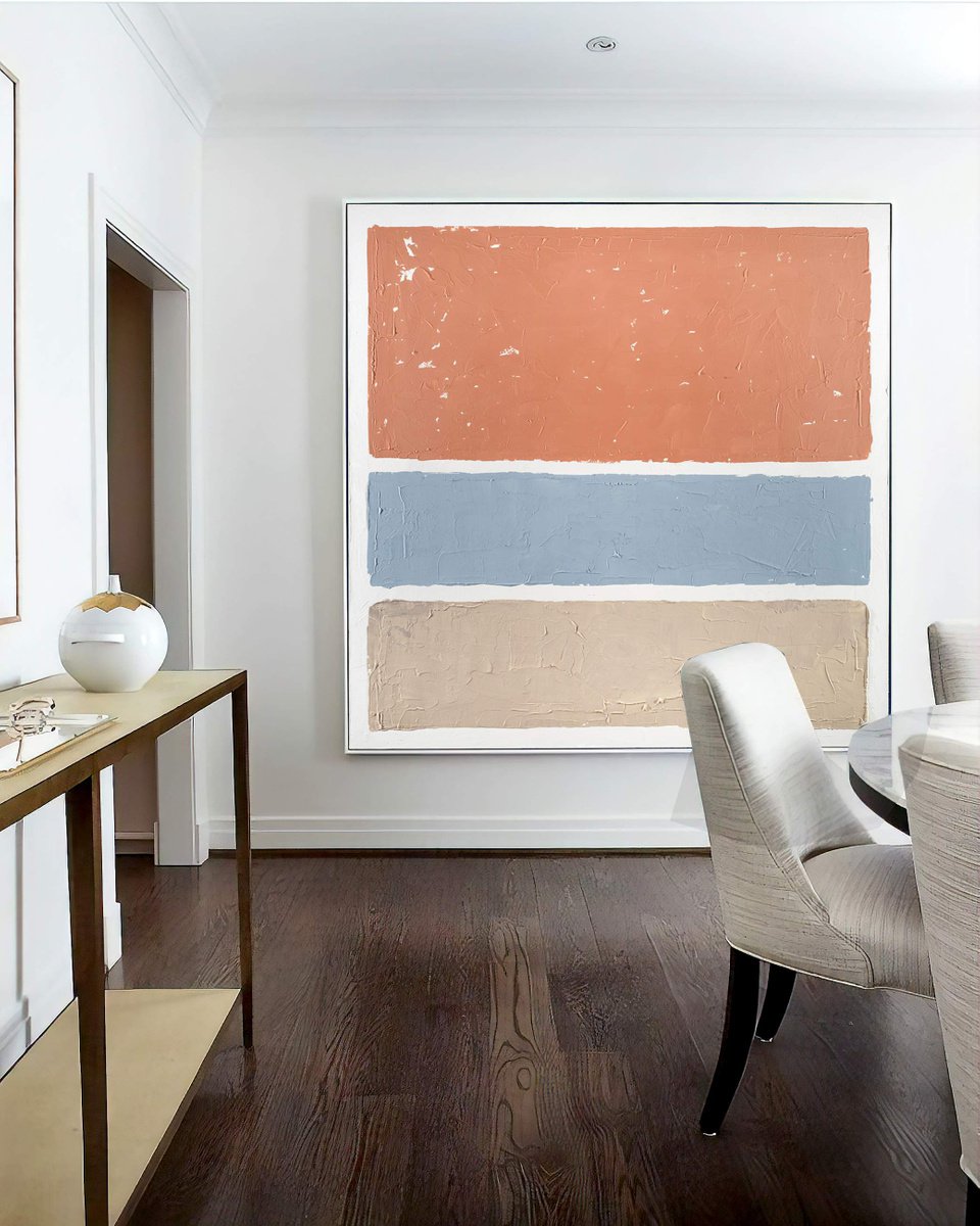 Organic Abstract Acrylic Painting By Nemanja Nikolic, 59 X 59", Sand, Sea And Sunset, Original Artwork