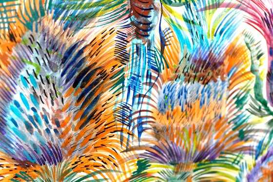 Abstract tropical flowers