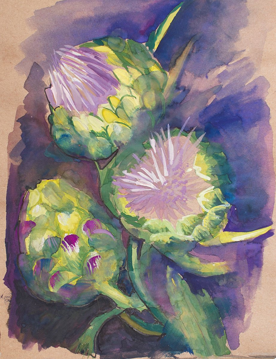 Artichoke blossoms by Vlada Lisowska