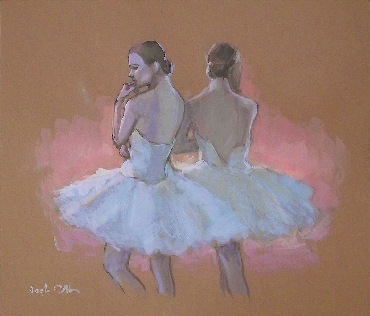 Impressionistic Portrait Drawing By Vachagan Manukyan, 13 X 11", Ballet Dancer #7, Original Artwork