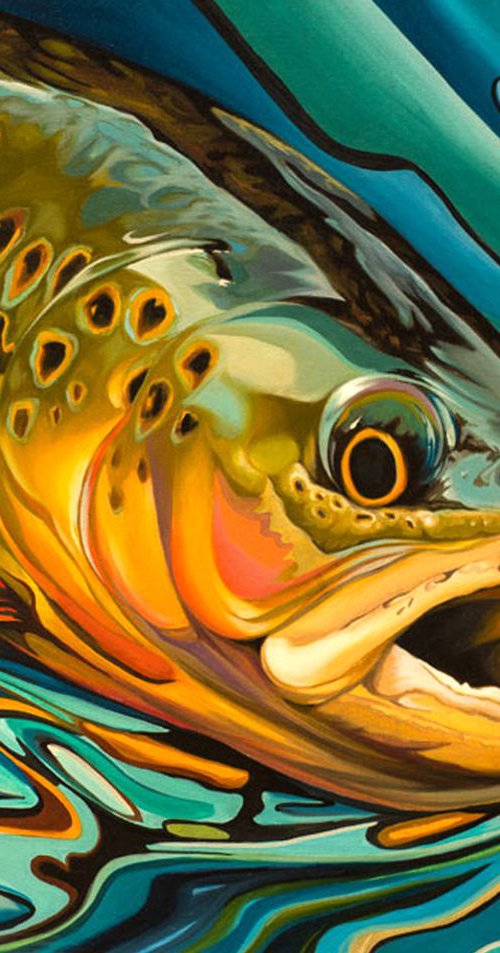 Trout-1 Fly fishing Brown trout by Naushad Arts