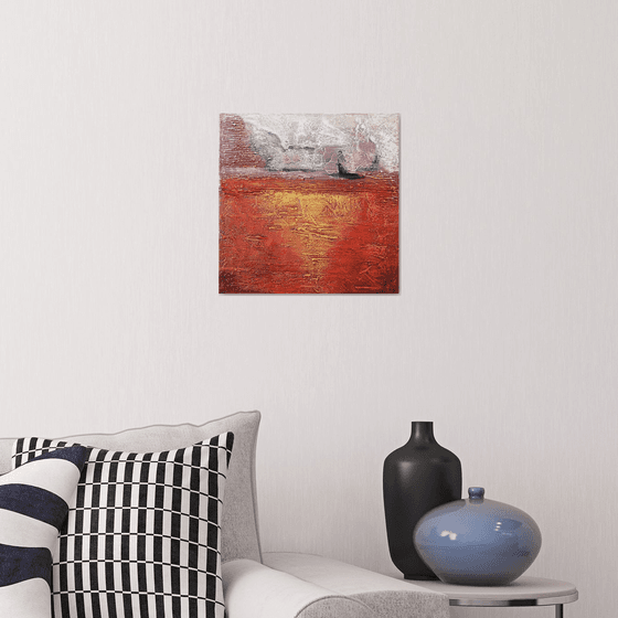 Sunset (35x35cm size, texture, Modern art )