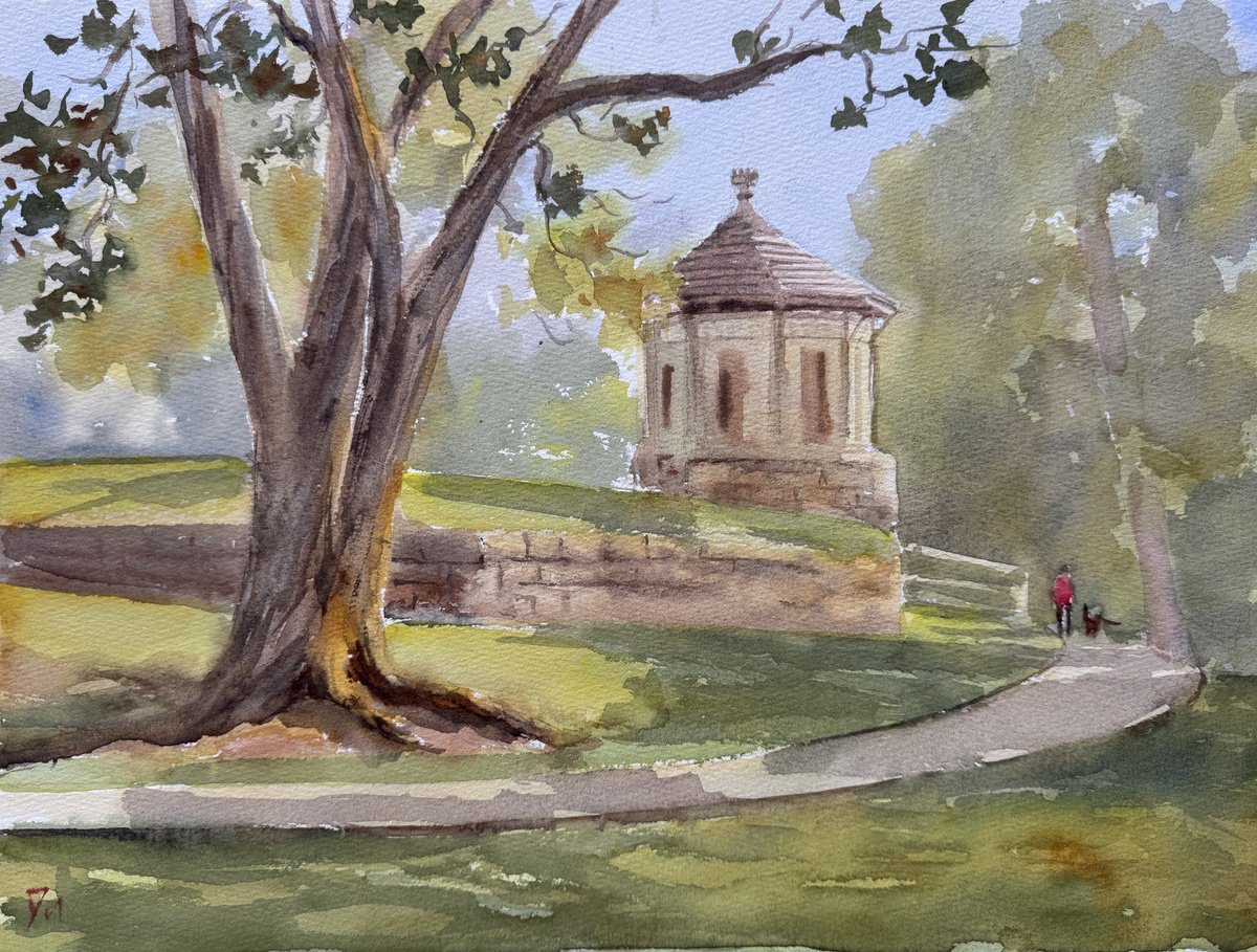 Impressionistic Landscape Watercolour By Shelly Du, 16 X 12", Sydney Harbour -Cremorne Point, Original Artwork