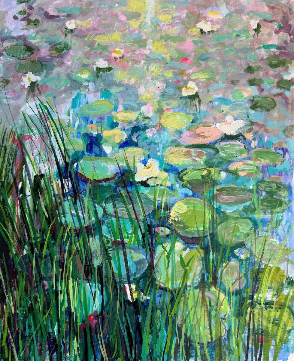 Summer Lilly Pond 3 By Ayse Mcgowan, 20 X 24, Artwork For Sale On Artfinder