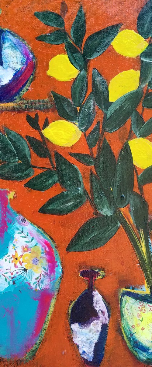 Lemon Tree and Pots by Kevin Blake