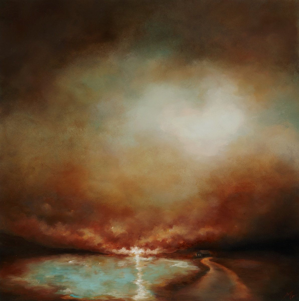 Sunset Home, Iceland By Rolf Marriott, 25 X 25, Artwork For Sale On Artfinder