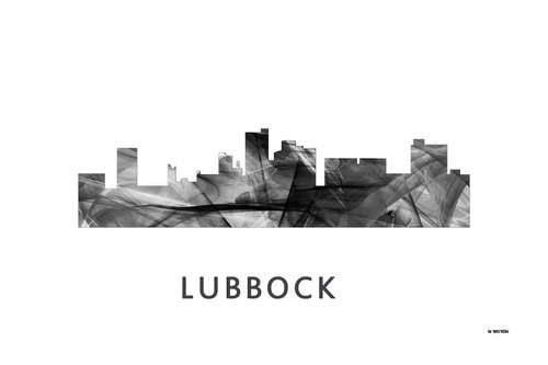 Lubbock Texas Skyline WB BW by Marlene Watson