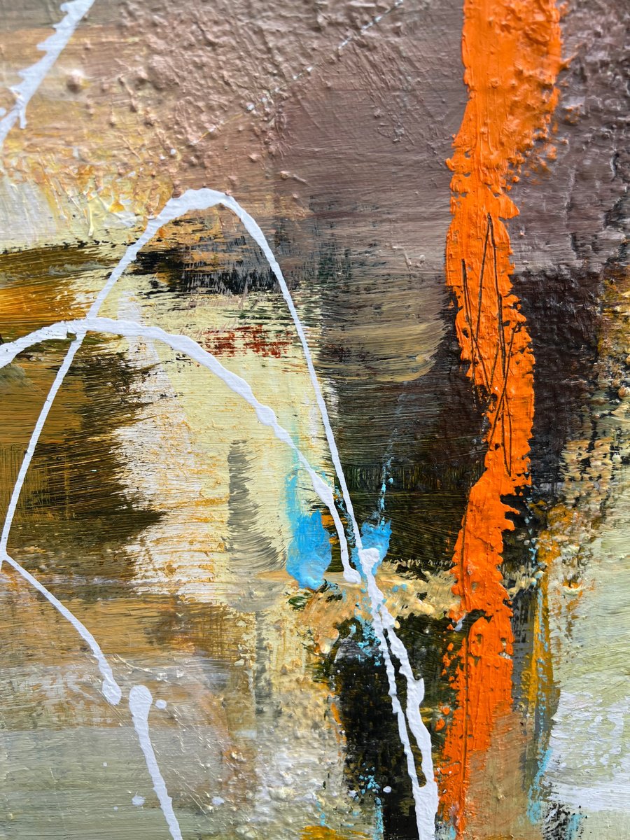 Abstract Acrylic Painting By Ira Ivanova, 19 X 28, Yellow Time, Original Artwork