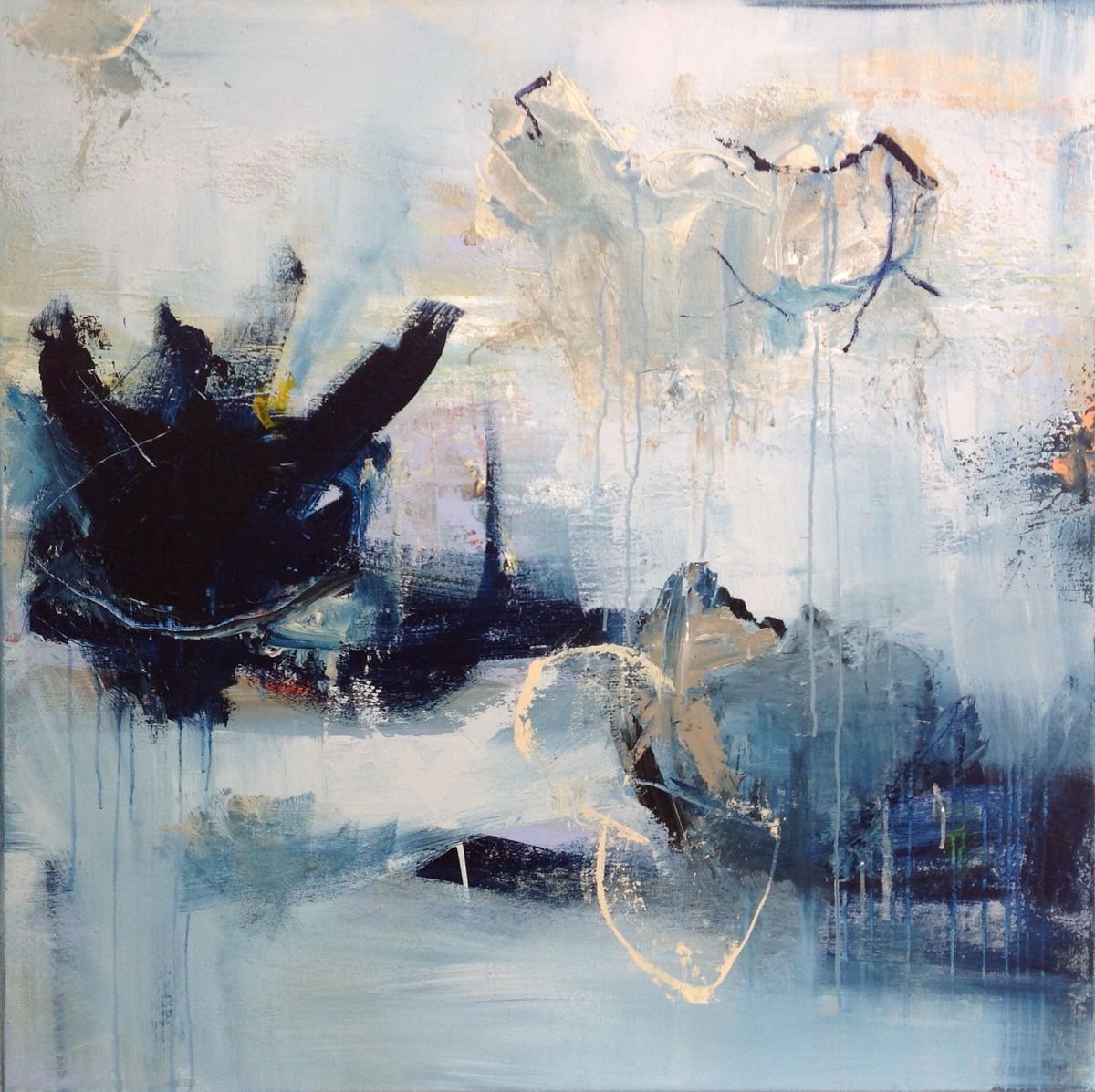 Working in Blue -2- by Hennie Van de Lande
