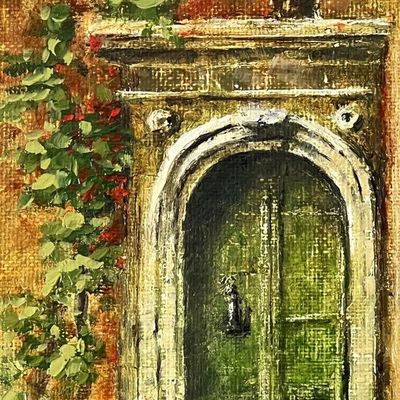 Old World Door – A Quiet Italian Café Corner