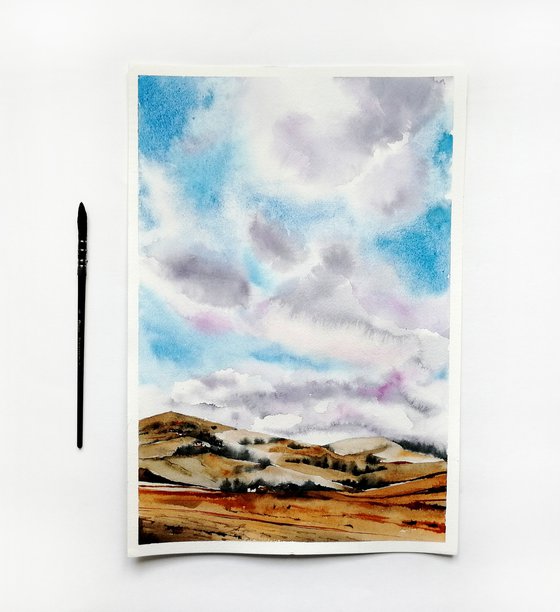 Clouds landscape painting