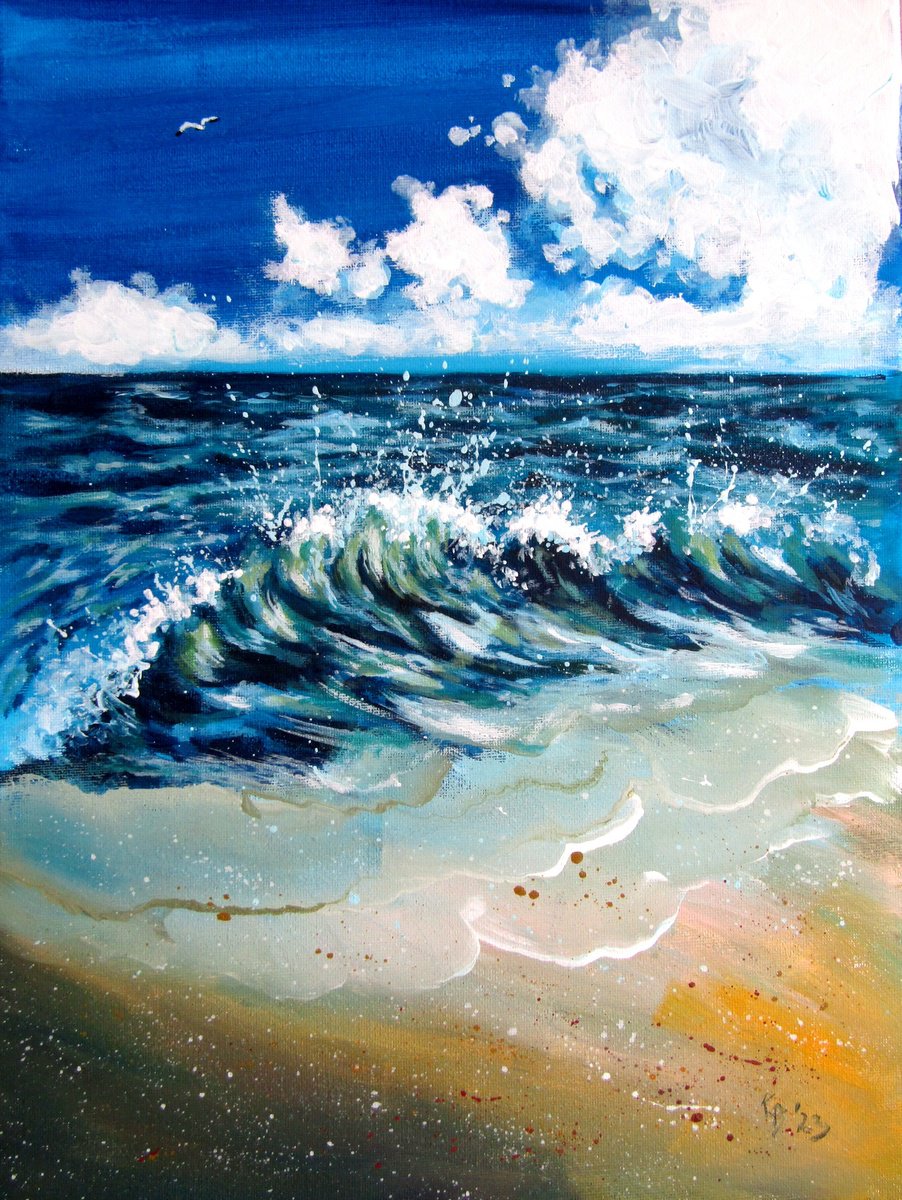 Waves on the sea by Kovacs Anna Brigitta