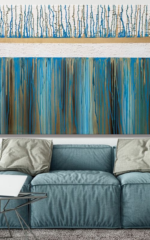 Summer Vibes - XL Large Modern Abstract Big Painting - Ready to Hang by Julijana Ravbar