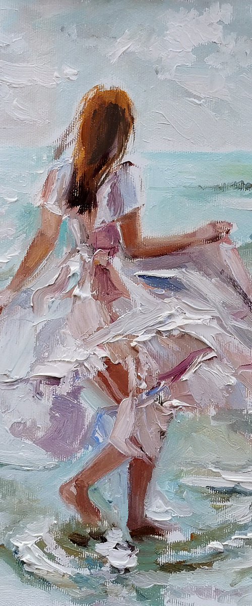 Sea girl painting by Annet Loginova