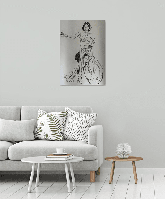 Female nude theatrical poses