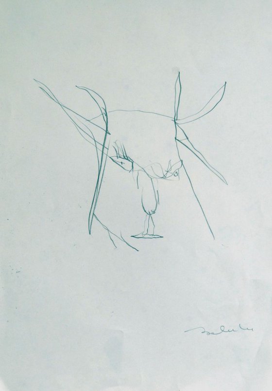 Five sketches - Panic Portraits, pencil on paper