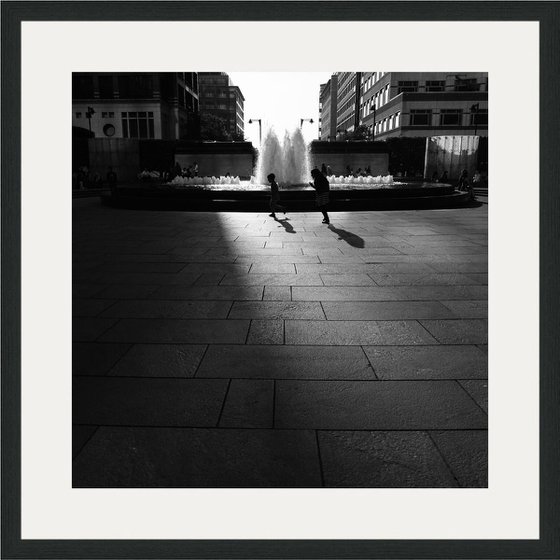 Play - London Street Photography Print, 21x21 Inches, Framed