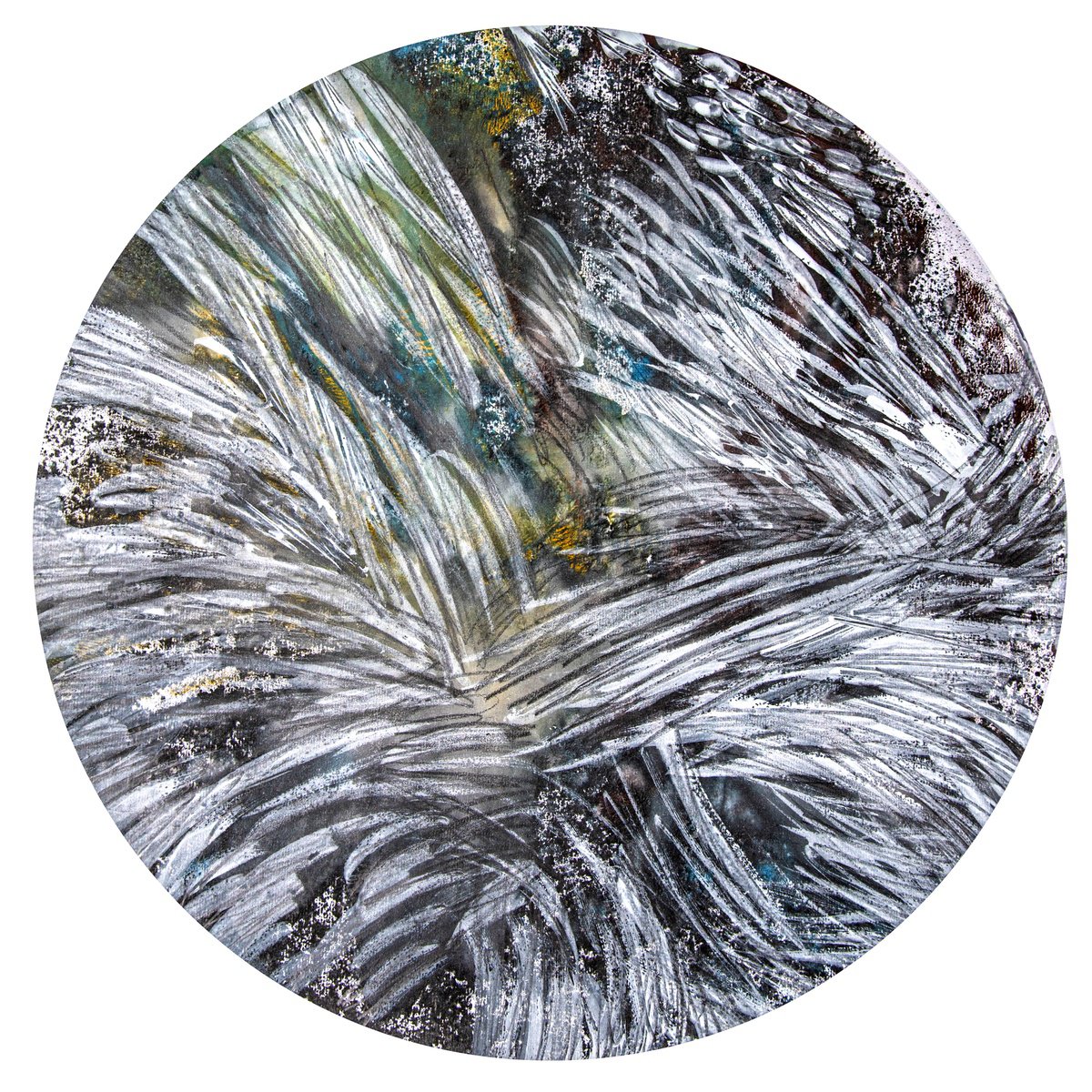 Expressive Abstract Painting By Elizabeth Anne Fox, 20 X 20, Carbon Pond 4, Original Artwork