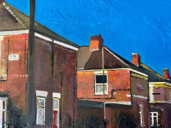 Blue Sky Over Terraced Houses