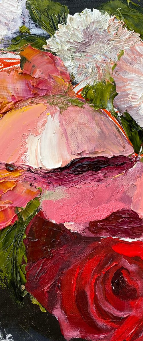 Tender feeling original painting on canvas by Oksana Petrova