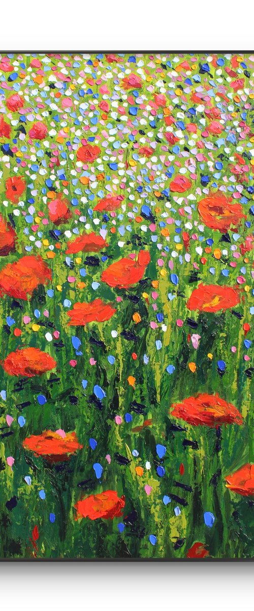Red flowers by Athaang Art