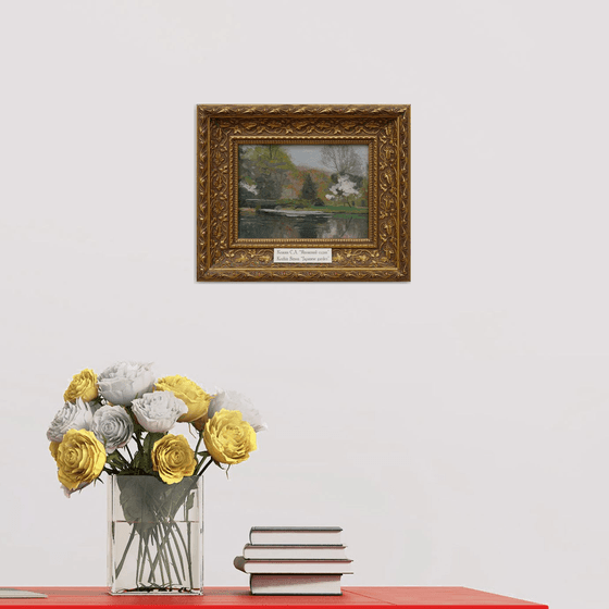 Japanese garden. Sakura blossom