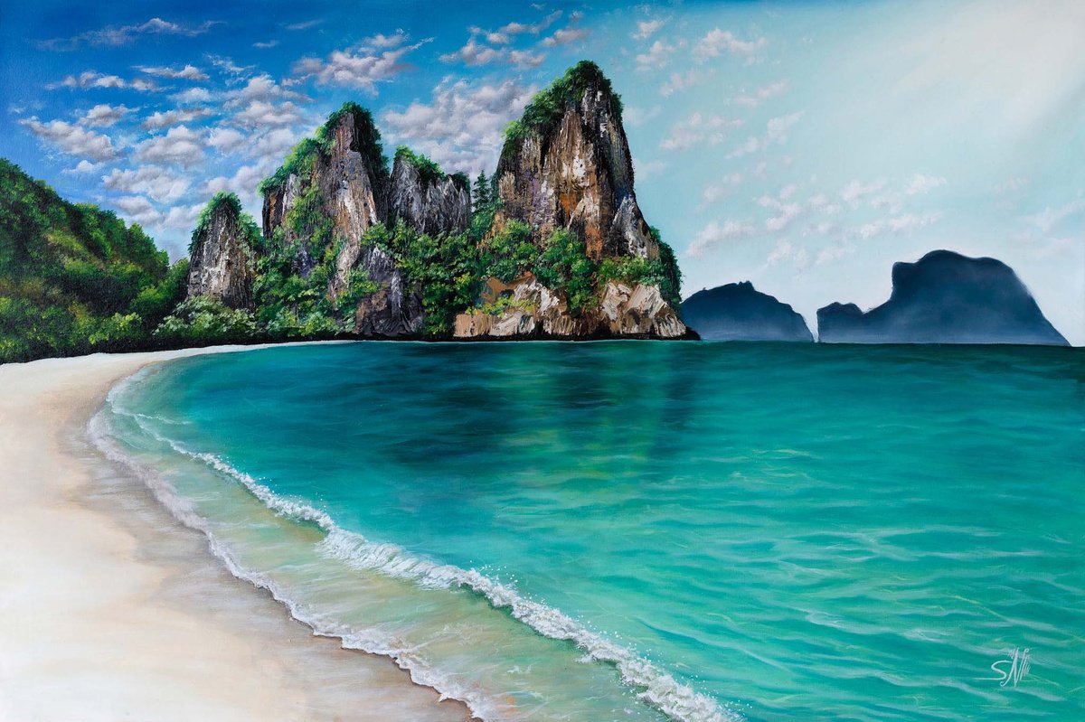 Photorealistic Oil Painting , Thailand Seascape By Simona Nedeva, 36 X 24, Artwork For Sale On Artfinder