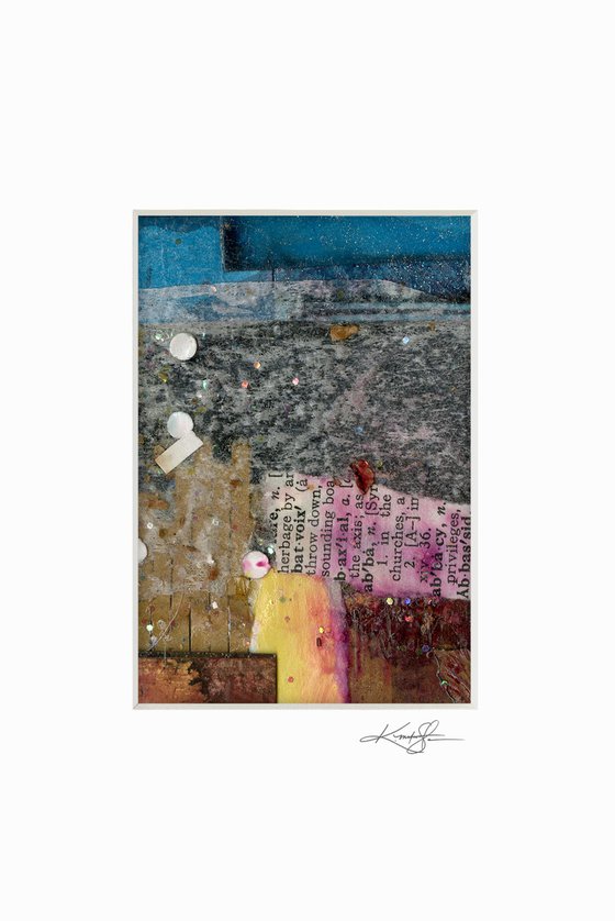 Abstract Collage Collection 3 - 3 Small Matted paintings by Kathy Morton Stanion