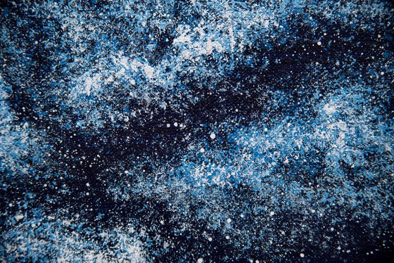 Starry night in winter woods