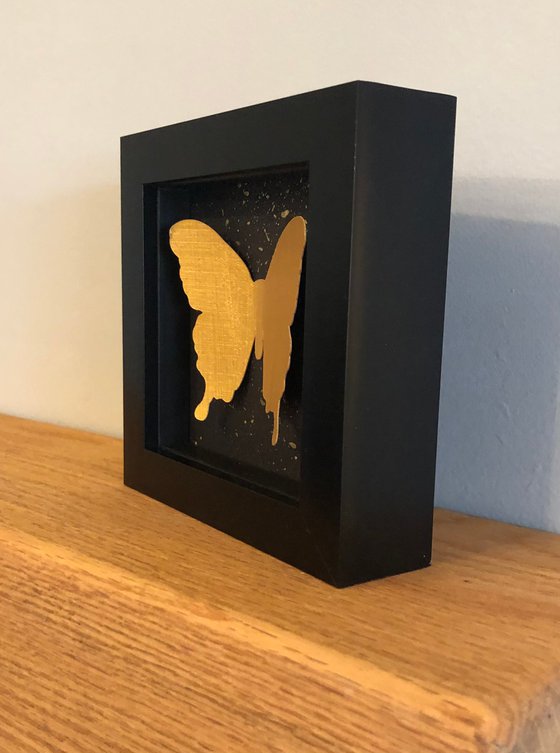 Single butterfly - Gold with celestial splatters