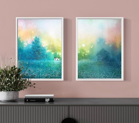 Emerald Awakening - Diptych